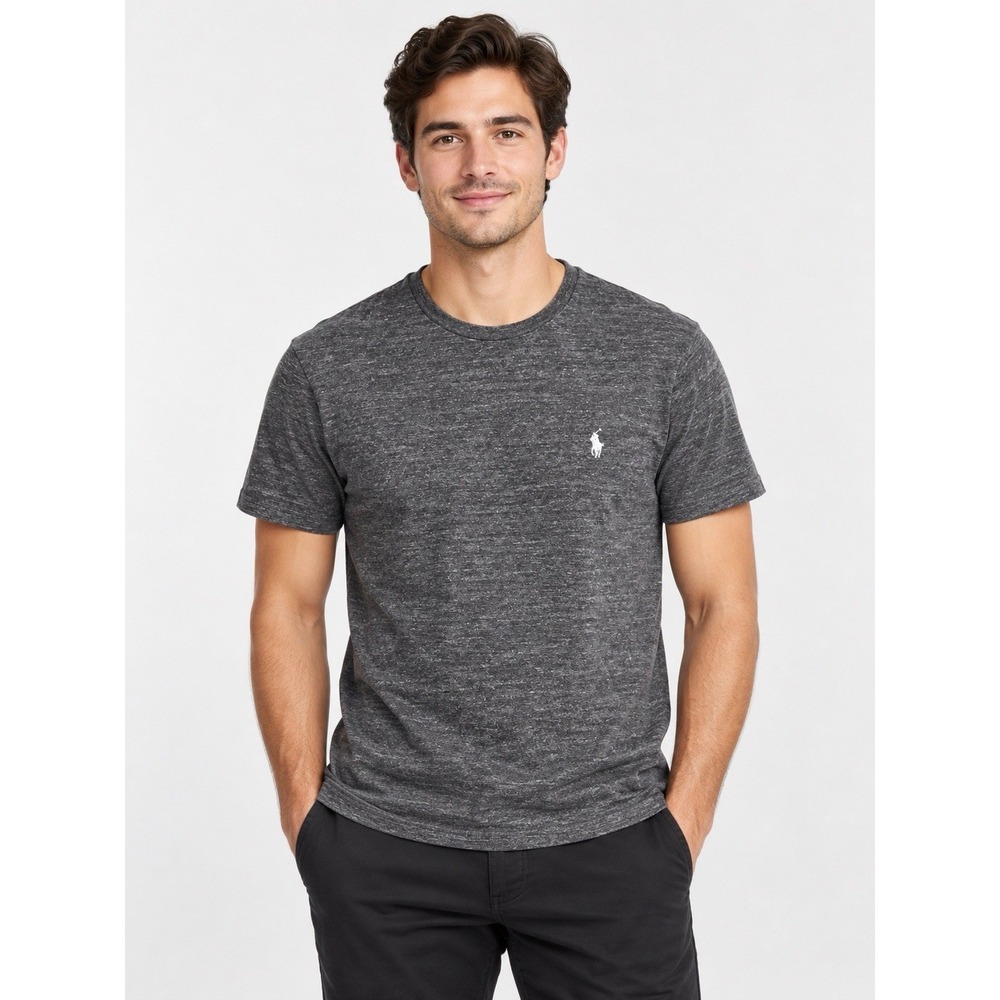 Polo Ralph Lauren Men's Medium Gray Heather Crewneck T-Shirt Pony Logo